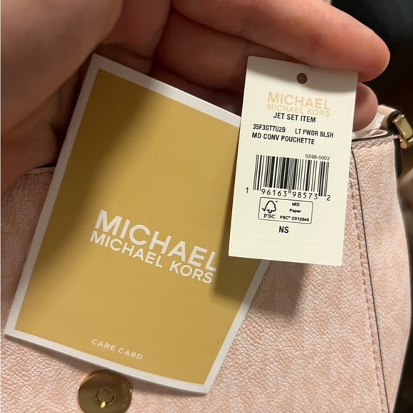 Michael Kors Light Pink Medium Logo Convertible Crossbody Bag - Picture 7 of 11